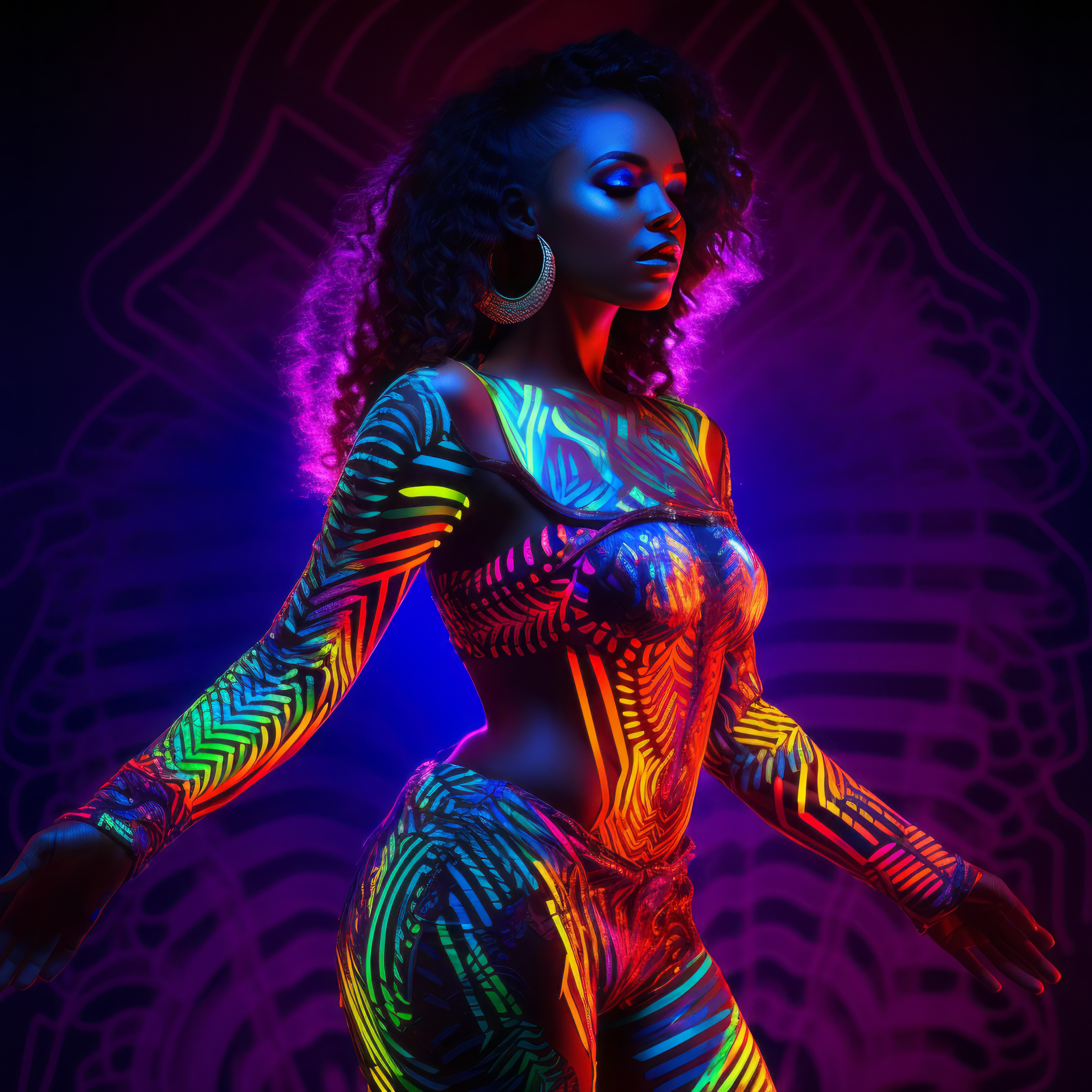 colorful, calming pose